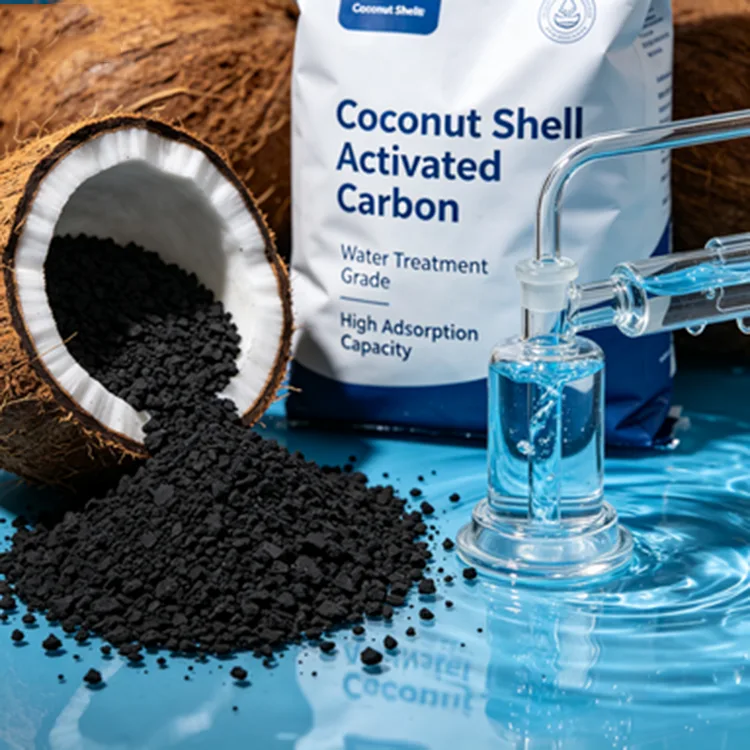 Carbone di gusci di noce di cocco ad elevata purezza per la purificazione delle acque reflue industriali